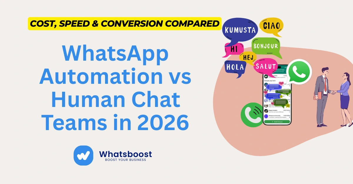 WhatsApp Automation vs Human Chat Teams in 2026: Cost, Speed & Conversion Compared