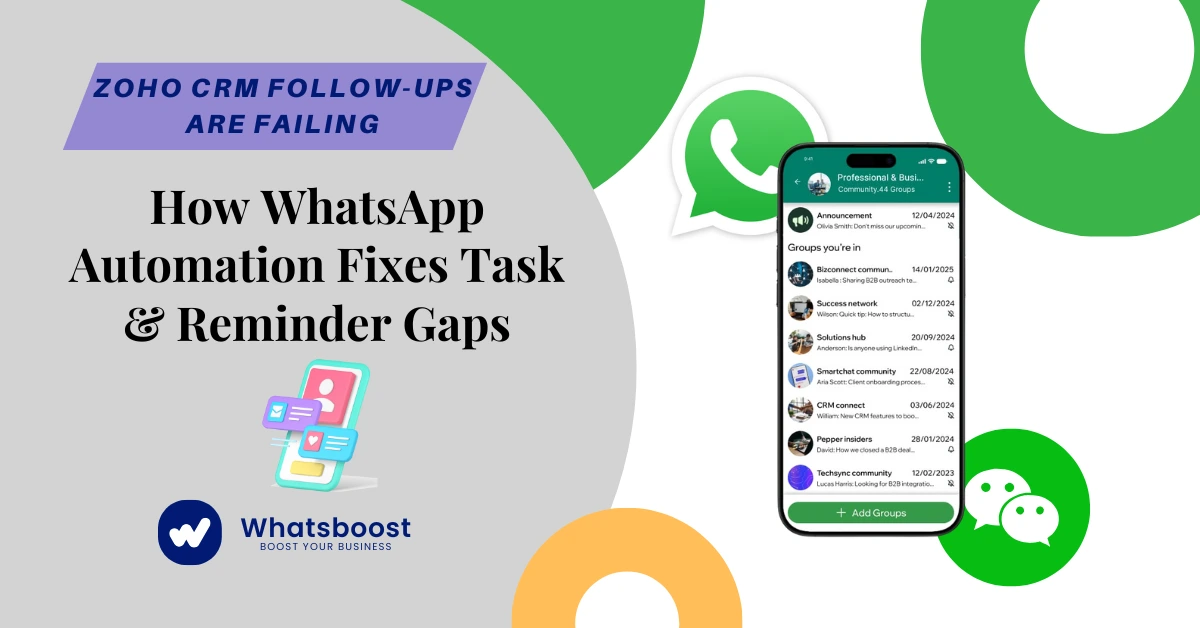 Zoho CRM Follow-Ups Are Failing: How WhatsApp Automation Fixes Task & Reminder Gaps
