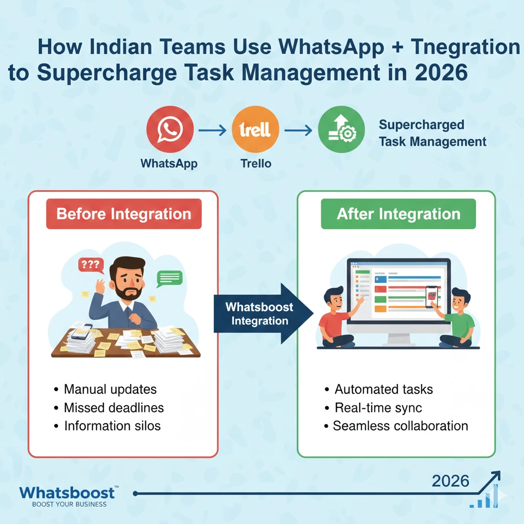 How Indian Teams Use WhatsApp + Trello Integration to Supercharge Task Management in 2026 | Whatsboost