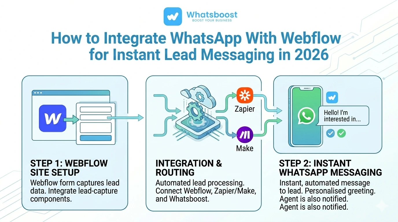 How to Integrate WhatsApp With Webflow for Instant Lead Messaging in 2026 | Whatsboost