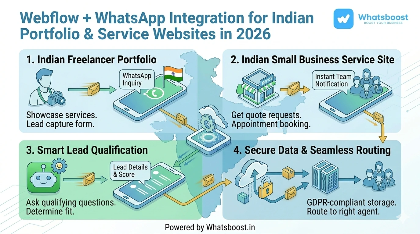 Webflow + WhatsApp Integration for Indian Portfolio & Service Websites in 2026 | Whatsboost