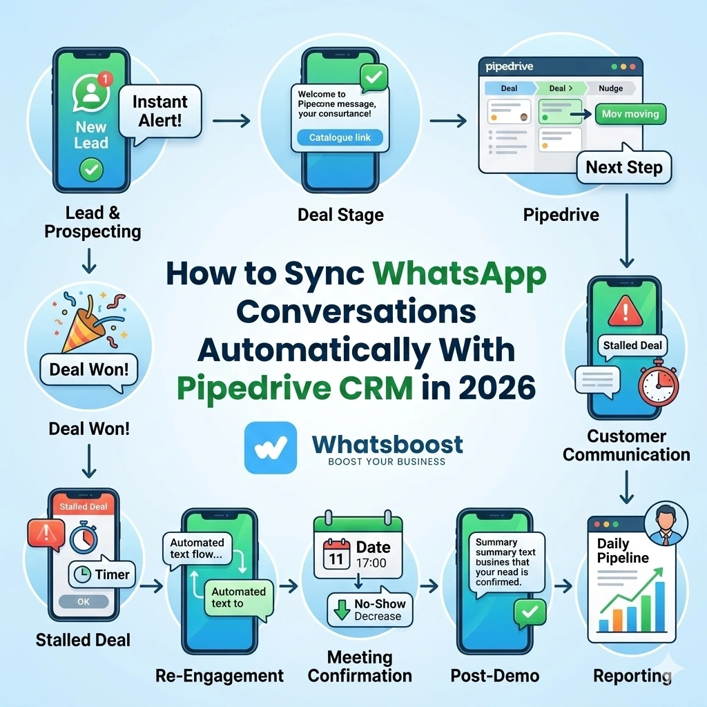 How to Sync WhatsApp Conversations Automatically With Pipedrive CRM in 2026 | Whatsboost
