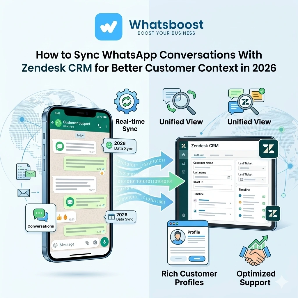 How to Sync WhatsApp Conversations With Zendesk CRM for Better Customer Context in 2026 | Whatsboost