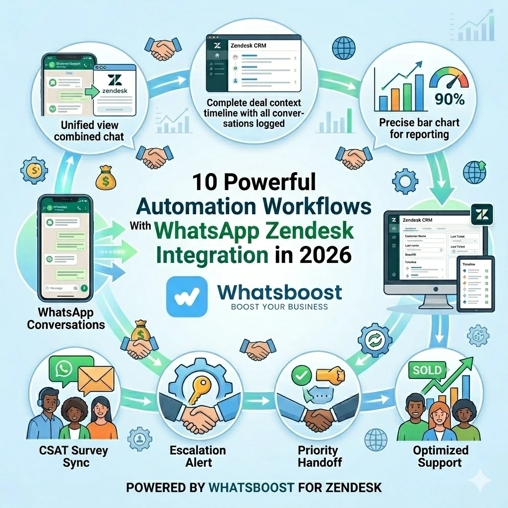 10 Powerful Automation Workflows With WhatsApp Zendesk Integration in 2026 | Whatsboost