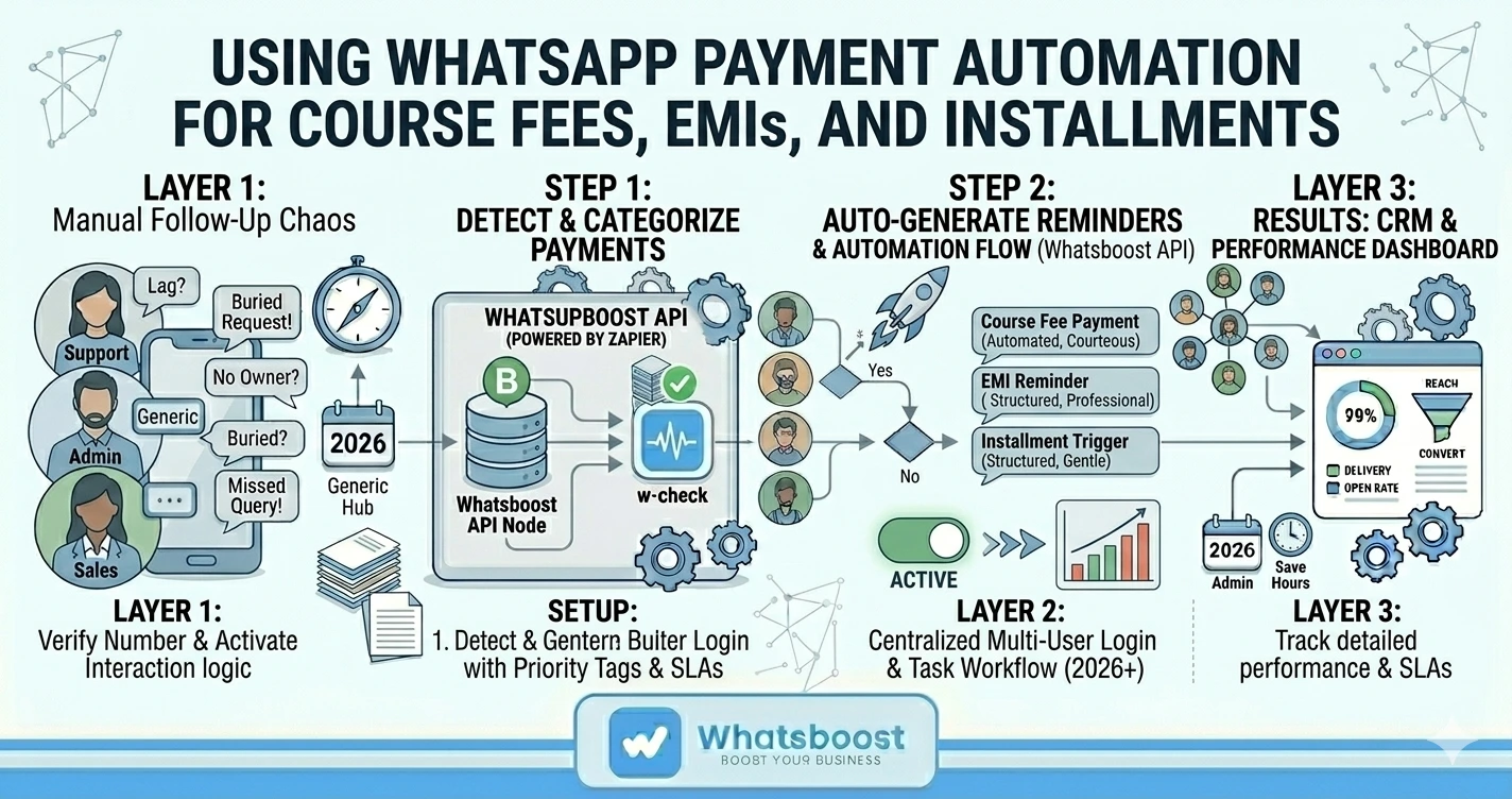 Using WhatsApp Payment Automation for Course Fees, EMIs, and Installments in 2026 | Whatsboost