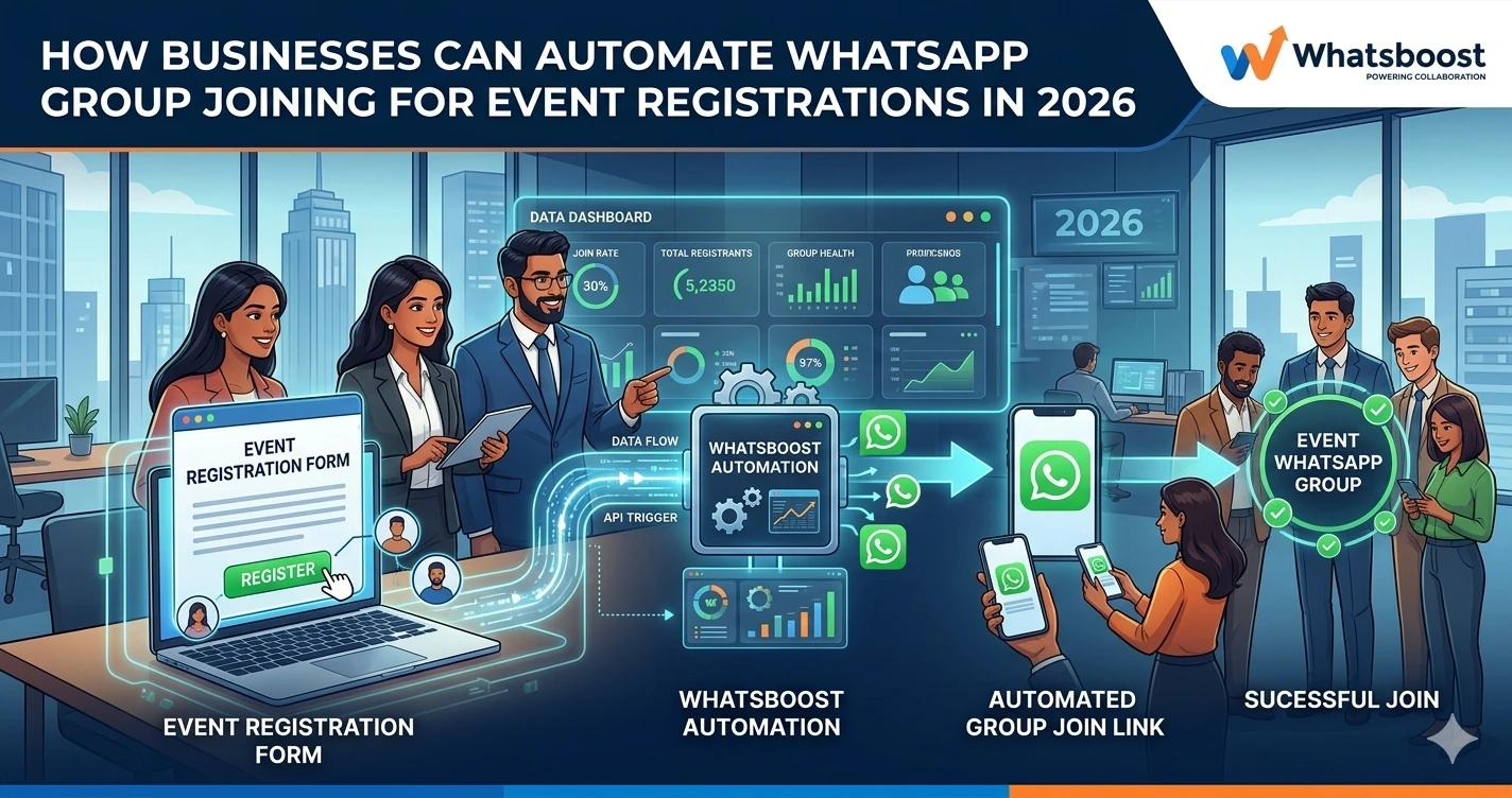 How Businesses Can Automate WhatsApp Group Joining for Event Registrations in 2026 | Whatsboost
