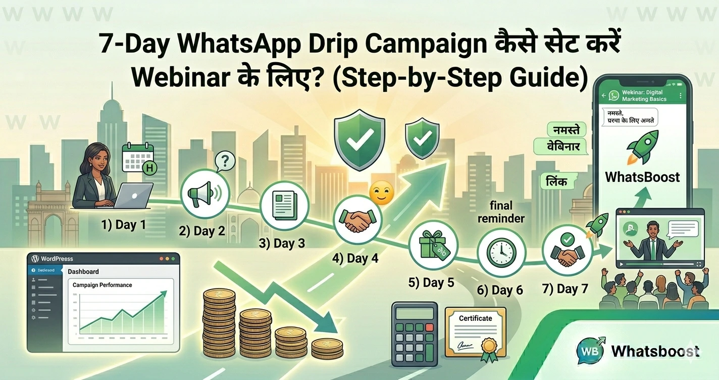 7-Day WhatsApp Drip Campaign कैसे सेट करें Webinar के लिए? (Step-by-Step Guide)