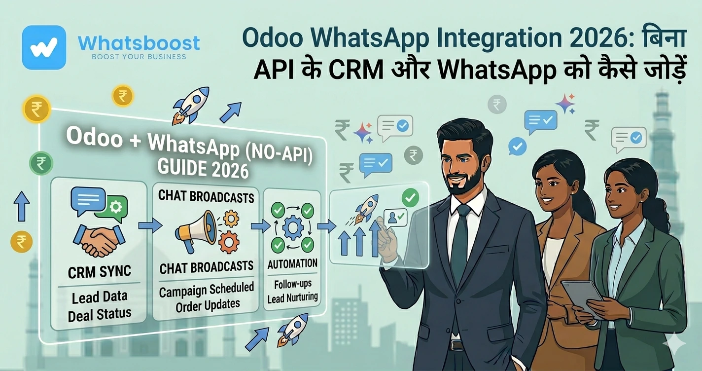 Odoo WhatsApp Integration 2026 बिना API के CRM और WhatsApp को कैसे जोड़ें