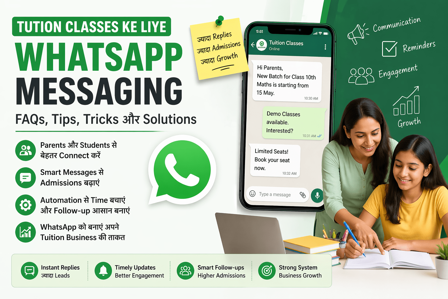 whatsapp messaging for tuition classes tips faqs solutions