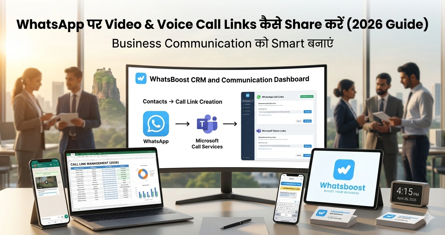 WhatsApp पर Video & Voice Call Links कैसे Share करें (2026 Guide): Business Communication को Smart बनाएं