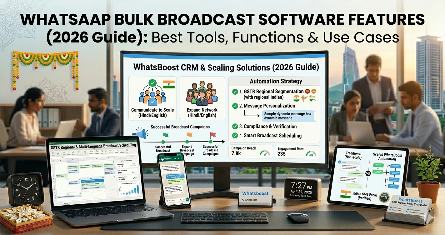 WhatsApp Bulk Broadcast Software Features (2026 Guide): Best Tools, Functions & Use Cases