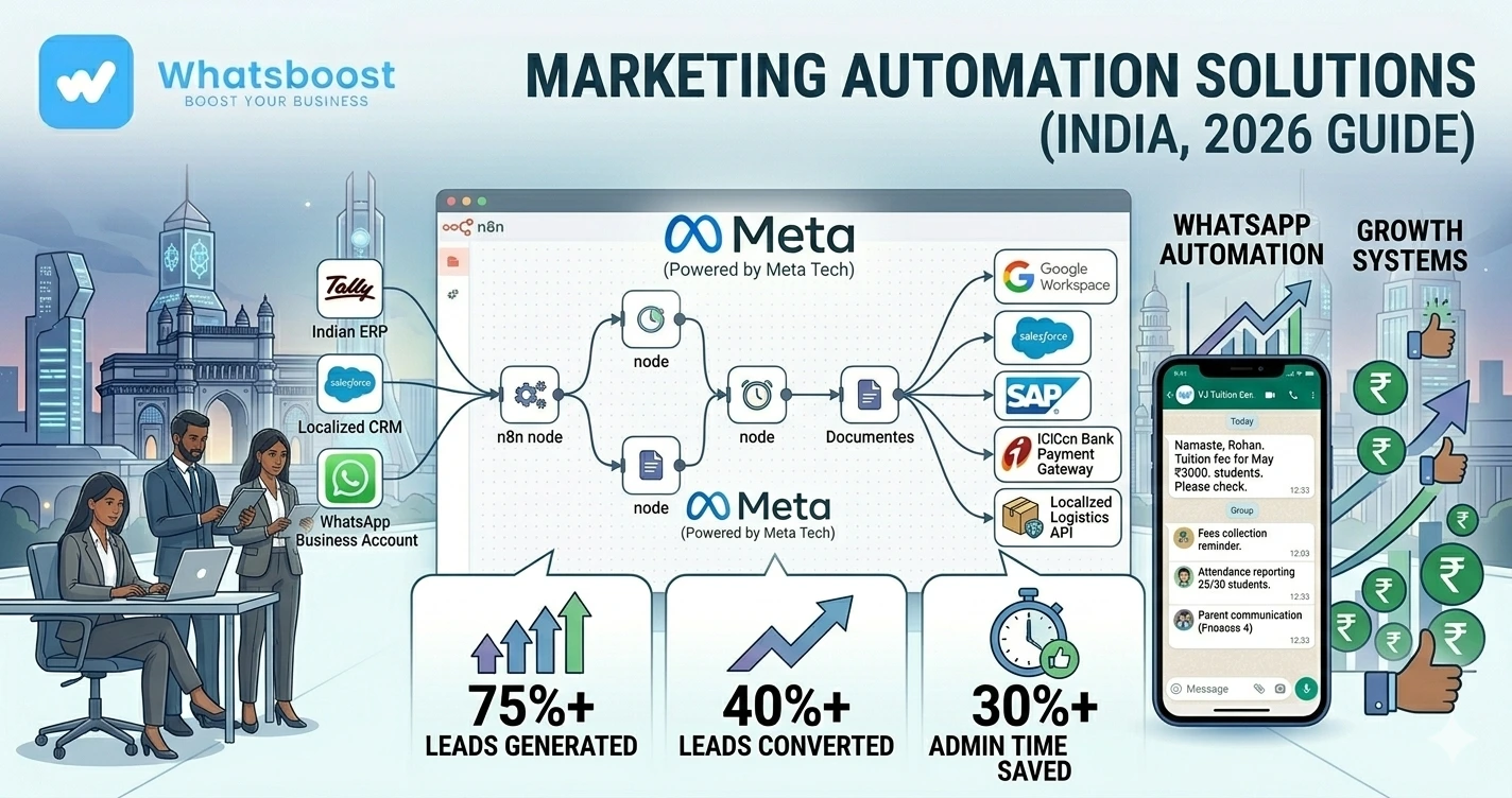 Marketing Automation Solutions for Businesses in India: Workflows, WhatsApp Automation & Growth Systems (2026)