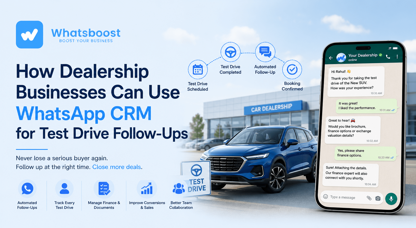 How Dealership Businesses Can Use WhatsApp CRM for Test Drive Follow-Ups