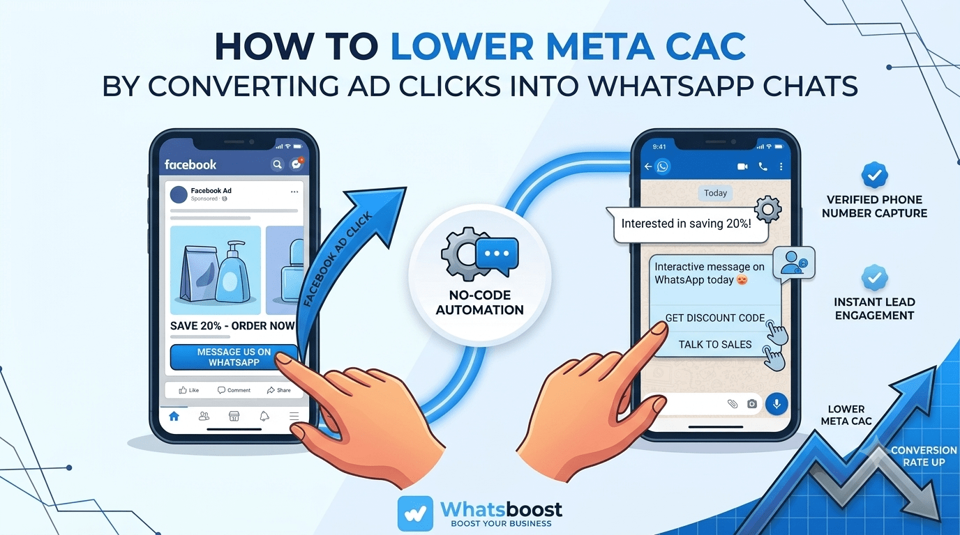 How to Lower Meta CAC by Converting Facebook Ad Clicks Directly into WhatsApp Chats
